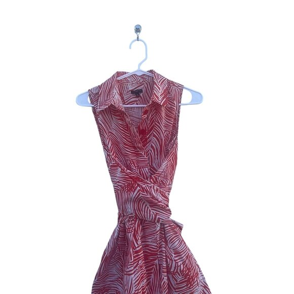 Talbots Orange and White Palm Dress Size 8P - Picture 4 of 10